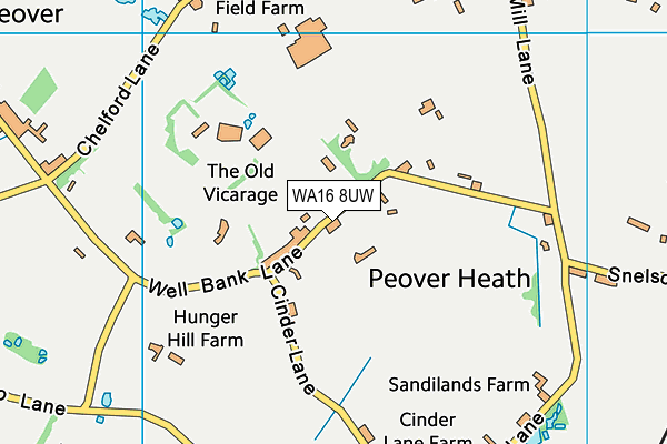 WA16 8UW map - OS VectorMap District (Ordnance Survey) WA16 8UW map - OS VectorMap District (Ordnance Survey)