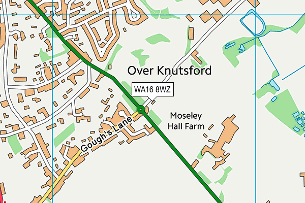 WA16 8WZ map - OS VectorMap District (Ordnance Survey) WA16 8WZ map - OS VectorMap District (Ordnance Survey)