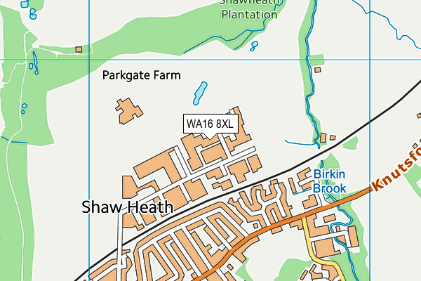 WA16 8XL map - OS VectorMap District (Ordnance Survey) WA16 8XL map - OS VectorMap District (Ordnance Survey)