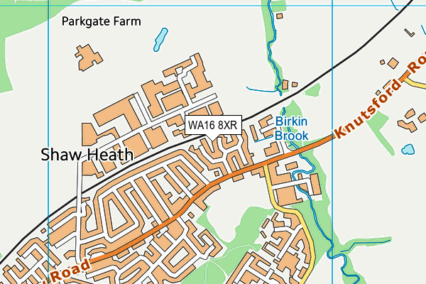 WA16 8XR map - OS VectorMap District (Ordnance Survey) WA16 8XR map - OS VectorMap District (Ordnance Survey)
