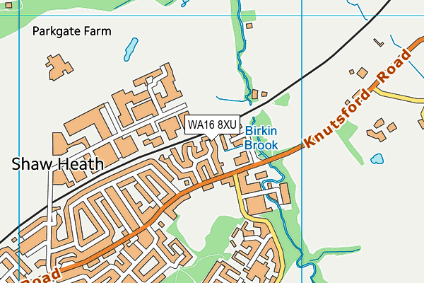 WA16 8XU map - OS VectorMap District (Ordnance Survey)