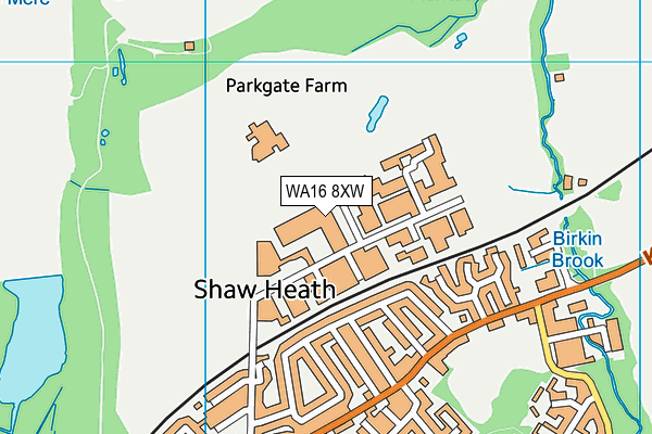 WA16 8XW map - OS VectorMap District (Ordnance Survey) WA16 8XW map - OS VectorMap District (Ordnance Survey)