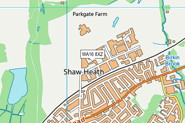 WA16 8XZ map - OS VectorMap District (Ordnance Survey) WA16 8XZ map - OS VectorMap District (Ordnance Survey)