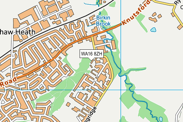 WA16 8ZH map - OS VectorMap District (Ordnance Survey) WA16 8ZH map - OS VectorMap District (Ordnance Survey)