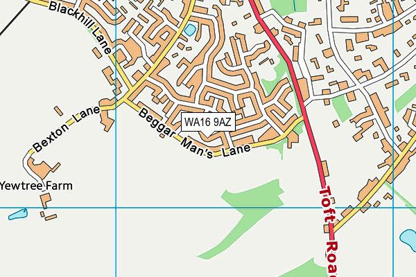 WA16 9AZ map - OS VectorMap District (Ordnance Survey) WA16 9AZ map - OS VectorMap District (Ordnance Survey)