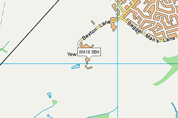 WA16 9BH map - OS VectorMap District (Ordnance Survey) WA16 9BH map - OS VectorMap District (Ordnance Survey)