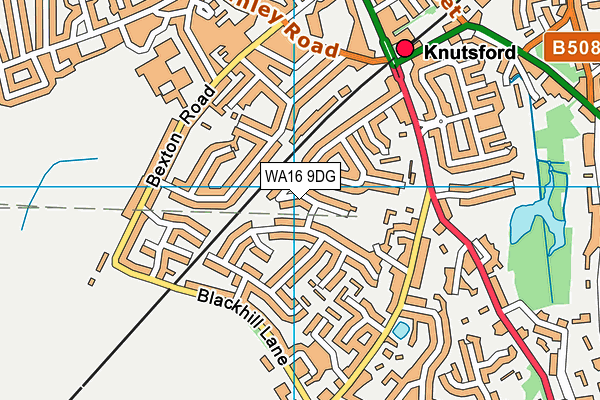 WA16 9DG map - OS VectorMap District (Ordnance Survey) WA16 9DG map - OS VectorMap District (Ordnance Survey)