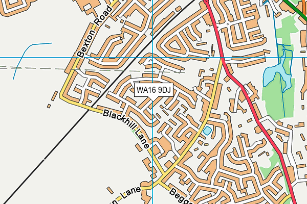 WA16 9DJ map - OS VectorMap District (Ordnance Survey) WA16 9DJ map - OS VectorMap District (Ordnance Survey)