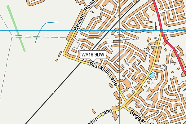 WA16 9DW map - OS VectorMap District (Ordnance Survey) WA16 9DW map - OS VectorMap District (Ordnance Survey)
