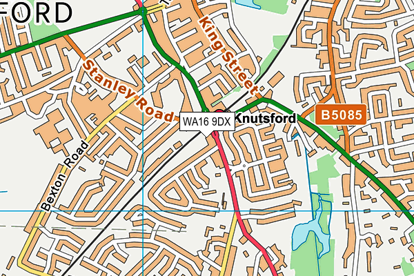 WA16 9DX map - OS VectorMap District (Ordnance Survey) WA16 9DX map - OS VectorMap District (Ordnance Survey)