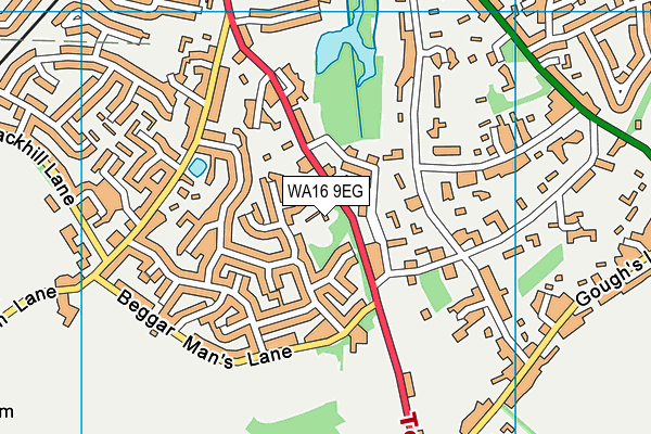 WA16 9EG map - OS VectorMap District (Ordnance Survey) WA16 9EG map - OS VectorMap District (Ordnance Survey)