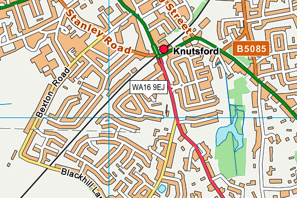 WA16 9EJ map - OS VectorMap District (Ordnance Survey) WA16 9EJ map - OS VectorMap District (Ordnance Survey)