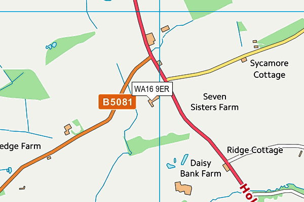 WA16 9ER map - OS VectorMap District (Ordnance Survey) WA16 9ER map - OS VectorMap District (Ordnance Survey)