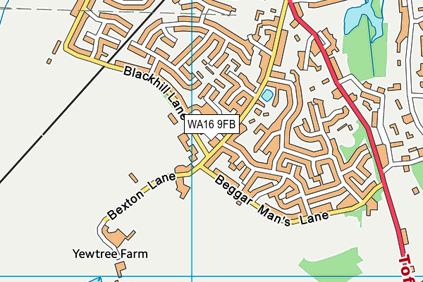 WA16 9FB map - OS VectorMap District (Ordnance Survey) WA16 9FB map - OS VectorMap District (Ordnance Survey)