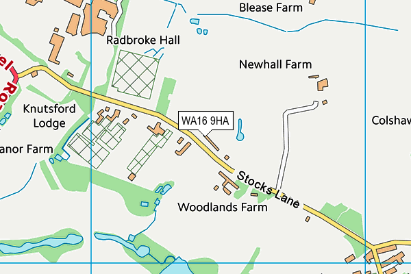 WA16 9HA map - OS VectorMap District (Ordnance Survey) WA16 9HA map - OS VectorMap District (Ordnance Survey)