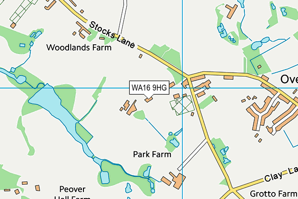 WA16 9HG map - OS VectorMap District (Ordnance Survey)