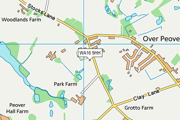 WA16 9HH map - OS VectorMap District (Ordnance Survey) WA16 9HH map - OS VectorMap District (Ordnance Survey)
