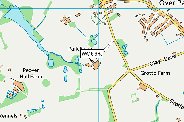 WA16 9HJ map - OS VectorMap District (Ordnance Survey) WA16 9HJ map - OS VectorMap District (Ordnance Survey)