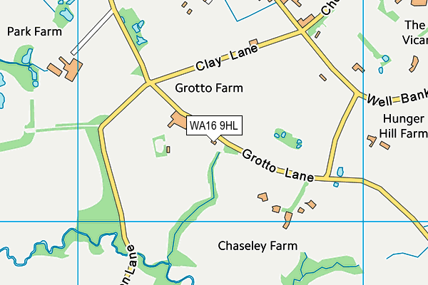 WA16 9HL map - OS VectorMap District (Ordnance Survey) WA16 9HL map - OS VectorMap District (Ordnance Survey)