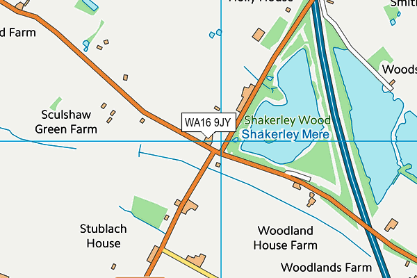 WA16 9JY map - OS VectorMap District (Ordnance Survey) WA16 9JY map - OS VectorMap District (Ordnance Survey)