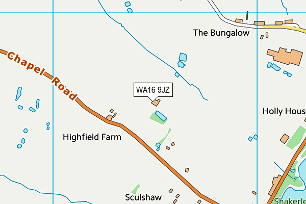 WA16 9JZ map - OS VectorMap District (Ordnance Survey)