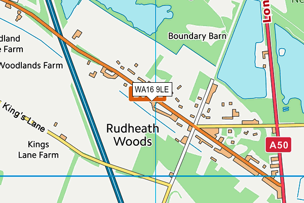 WA16 9LE map - OS VectorMap District (Ordnance Survey) WA16 9LE map - OS VectorMap District (Ordnance Survey)