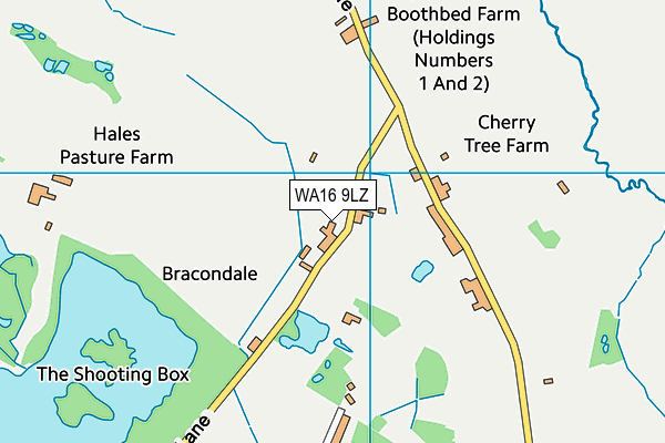WA16 9LZ map - OS VectorMap District (Ordnance Survey) WA16 9LZ map - OS VectorMap District (Ordnance Survey)