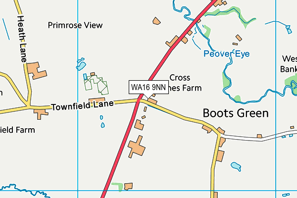 WA16 9NN map - OS VectorMap District (Ordnance Survey) WA16 9NN map - OS VectorMap District (Ordnance Survey)