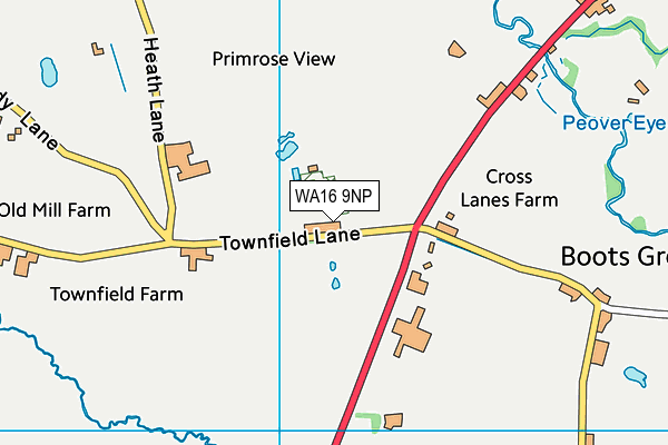 WA16 9NP map - OS VectorMap District (Ordnance Survey) WA16 9NP map - OS VectorMap District (Ordnance Survey)