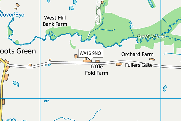 WA16 9NQ map - OS VectorMap District (Ordnance Survey) WA16 9NQ map - OS VectorMap District (Ordnance Survey)