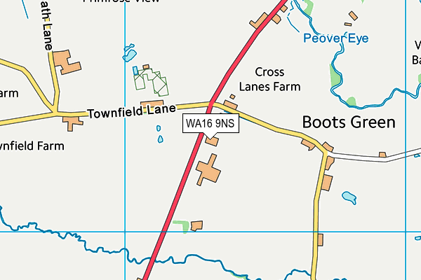 WA16 9NS map - OS VectorMap District (Ordnance Survey) WA16 9NS map - OS VectorMap District (Ordnance Survey)