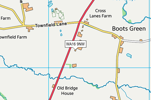 WA16 9NW map - OS VectorMap District (Ordnance Survey) WA16 9NW map - OS VectorMap District (Ordnance Survey)