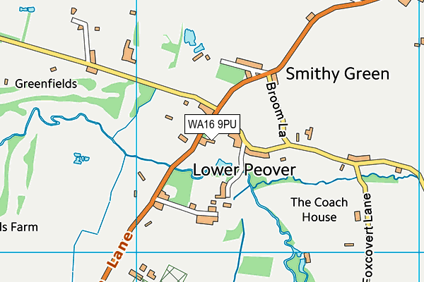 WA16 9PU map - OS VectorMap District (Ordnance Survey) WA16 9PU map - OS VectorMap District (Ordnance Survey)