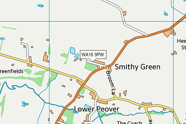 WA16 9PW map - OS VectorMap District (Ordnance Survey) WA16 9PW map - OS VectorMap District (Ordnance Survey)