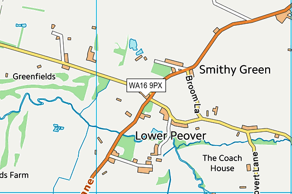 WA16 9PX map - OS VectorMap District (Ordnance Survey) WA16 9PX map - OS VectorMap District (Ordnance Survey)