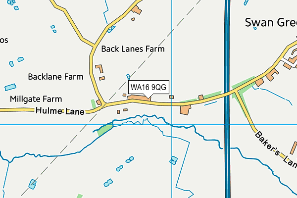 WA16 9QG map - OS VectorMap District (Ordnance Survey) WA16 9QG map - OS VectorMap District (Ordnance Survey)
