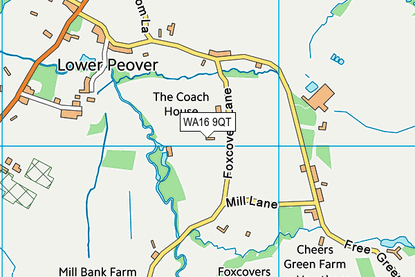 WA16 9QT map - OS VectorMap District (Ordnance Survey) WA16 9QT map - OS VectorMap District (Ordnance Survey)