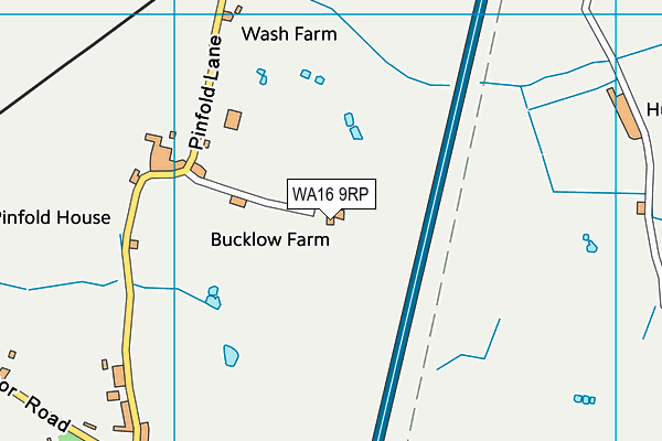 WA16 9RP map - OS VectorMap District (Ordnance Survey) WA16 9RP map - OS VectorMap District (Ordnance Survey)