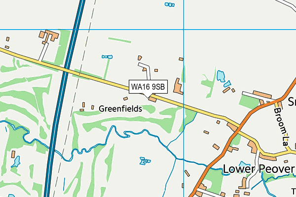 WA16 9SB map - OS VectorMap District (Ordnance Survey) WA16 9SB map - OS VectorMap District (Ordnance Survey)