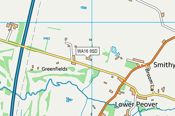 WA16 9SD map - OS VectorMap District (Ordnance Survey) WA16 9SD map - OS VectorMap District (Ordnance Survey)