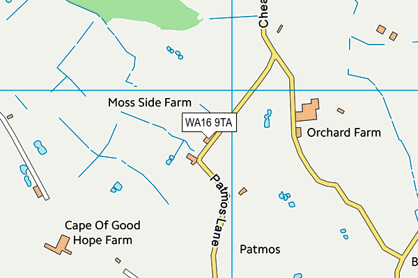 WA16 9TA map - OS VectorMap District (Ordnance Survey) WA16 9TA map - OS VectorMap District (Ordnance Survey)
