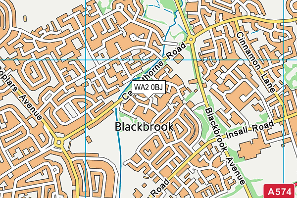 WA2 0BJ map - OS VectorMap District (Ordnance Survey) WA2 0BJ map - OS VectorMap District (Ordnance Survey)
