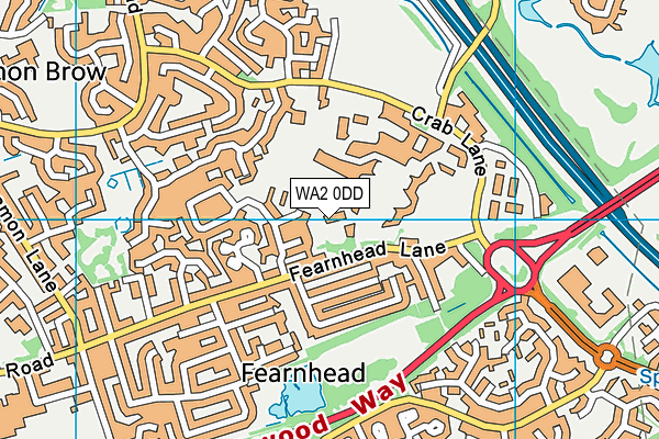 WA2 0DD map - OS VectorMap District (Ordnance Survey) WA2 0DD map - OS VectorMap District (Ordnance Survey)