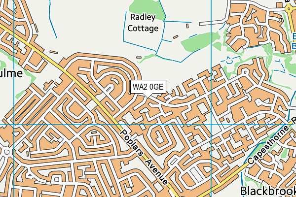 WA2 0GE map - OS VectorMap District (Ordnance Survey)