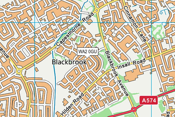 WA2 0GU map - OS VectorMap District (Ordnance Survey) WA2 0GU map - OS VectorMap District (Ordnance Survey)
