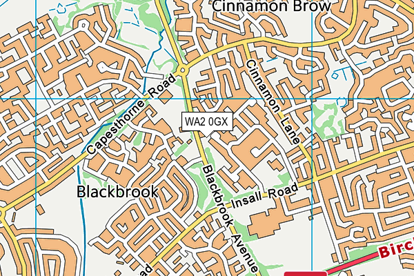 WA2 0GX map - OS VectorMap District (Ordnance Survey) WA2 0GX map - OS VectorMap District (Ordnance Survey)