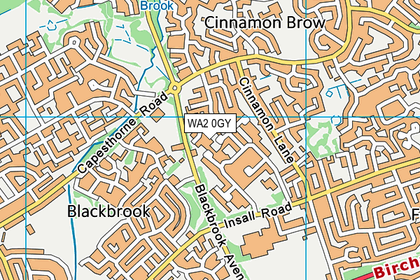 WA2 0GY map - OS VectorMap District (Ordnance Survey) WA2 0GY map - OS VectorMap District (Ordnance Survey)