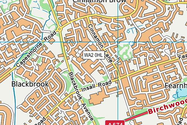 WA2 0HL map - OS VectorMap District (Ordnance Survey) WA2 0HL map - OS VectorMap District (Ordnance Survey)
