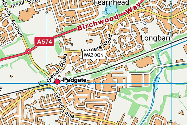 WA2 0QN map - OS VectorMap District (Ordnance Survey) WA2 0QN map - OS VectorMap District (Ordnance Survey)