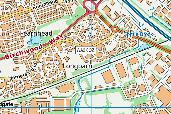 WA2 0QZ map - OS VectorMap District (Ordnance Survey)